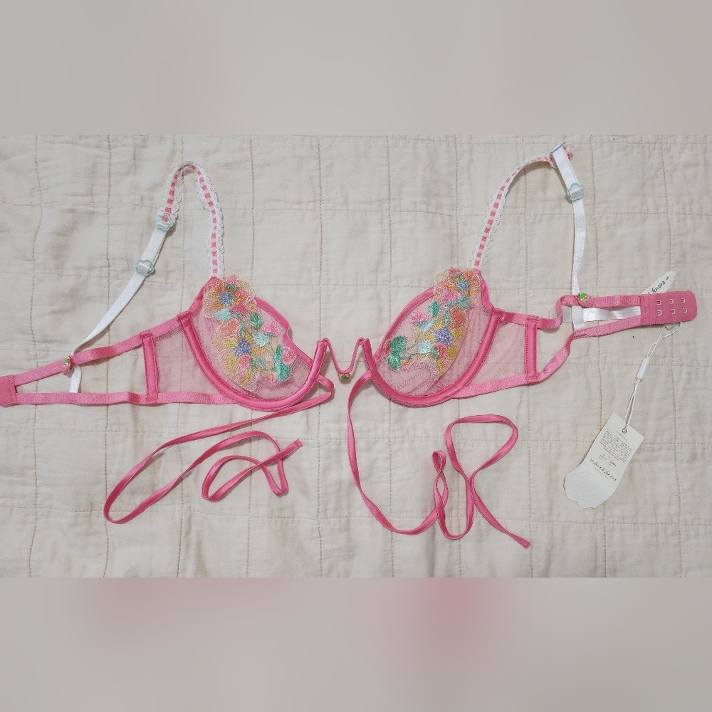 For Love and Lemons Berry Patch Bra Size Small